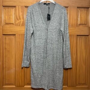 Coin 1804 Gray Button Down Long Sleeve Cardigan Sweater